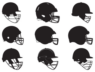 CRICKET HELMET SILHOUETTE