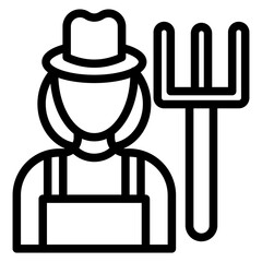 Female Farmer Icon Style