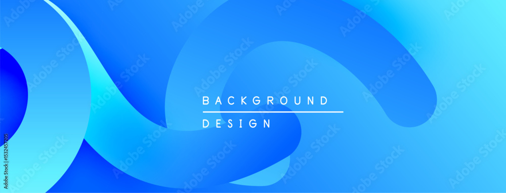 Aufkleber Abstract blue background. Smooth shapes overlap, creating dynamic visual effect. Modern design element for digital projects.