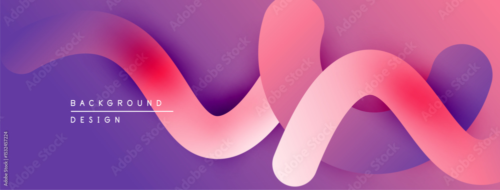 Poster abstract flowing shapes, vibrant pinks, purples create modern background. smooth gradients suggest m