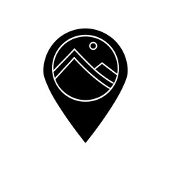 Trail map marker vector icon clean flat design