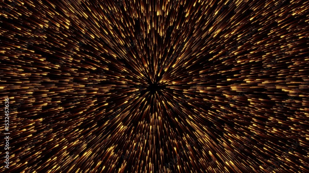 Poster abstract loopp orange glow particles radial shine rays zoom light animation on black background. 4k 