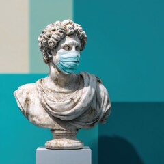 Ancient Bust Wearing a Face Mask
