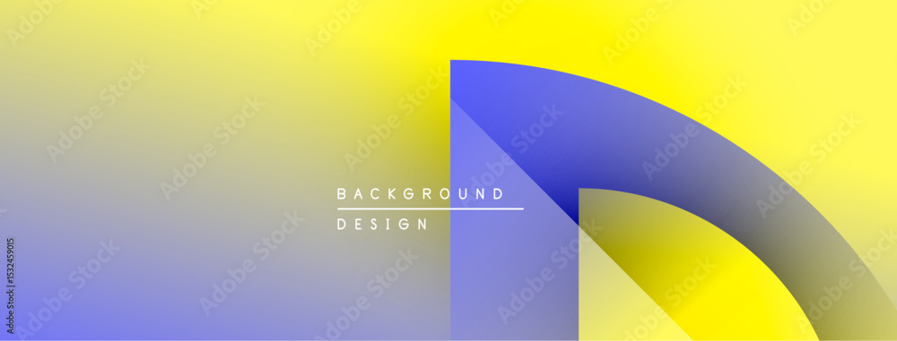 Poster abstract gradient background. yellow, purple hues blend smoothly. minimalist design features curved 