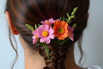 Naklejka premium woman with flowers