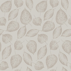 Seamless Autumn Leaves Pattern for Paper Gift Wrap And Fabric Print