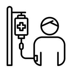 Chemotherapy Cancer Treatment IV Infusion Oncology Care Single icon