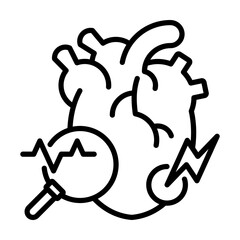Acute Coronary Syndrome Emergency Heart  Condition and Cardiology Single icon