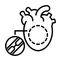 Coronary Artery Disease Blocked Arteries and Heart Health Single icon