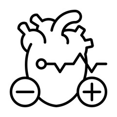 Heart Rate Pulse Monitoring and Vital Sign Single icon