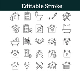 Real estate icon set property rent sale and home services