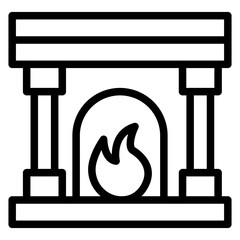 Vector Design Fireplace Icon Style