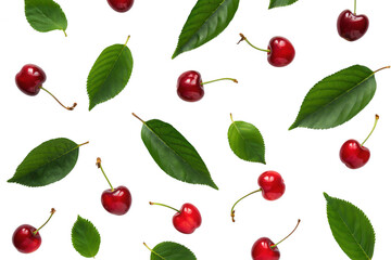 Cherries and Leaves Pattern
