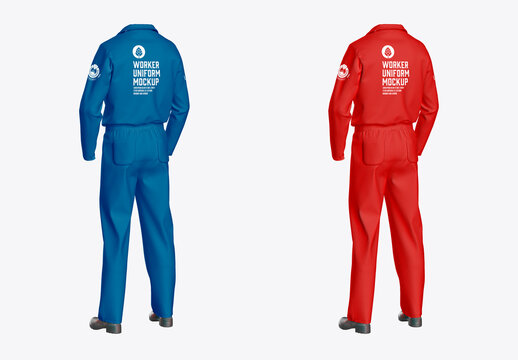 Worker Uniform with Shoes Mockup