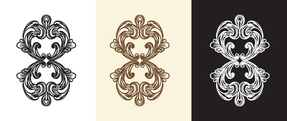 Ornate motifs calligraphy swirl vector illustration