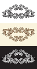 Swirl ornate motifs calligraphy vector illustration
