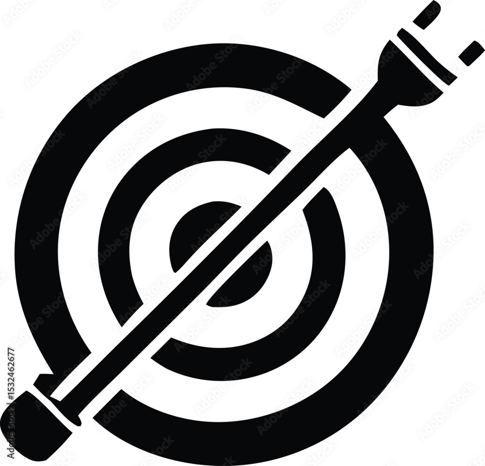 Poster abstract plug icon targeting bullseye precise electrical connection achievement