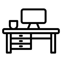 Vector Design Computer Table Icon Style