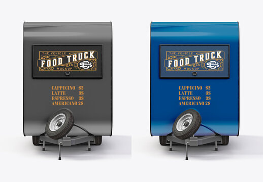 Classic Trailer Food Truck Mockup