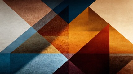 Fototapeta premium Geometric Abstract Background with Triangular Shapes and Earth Tone Palette