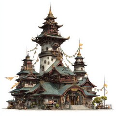 Fototapeta premium Intricate Fantasy Asian Architecture