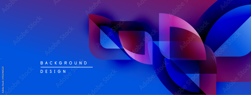 Poster abstract flowing shapes, vibrant blue purple gradients. modern design element, dynamic composition, 