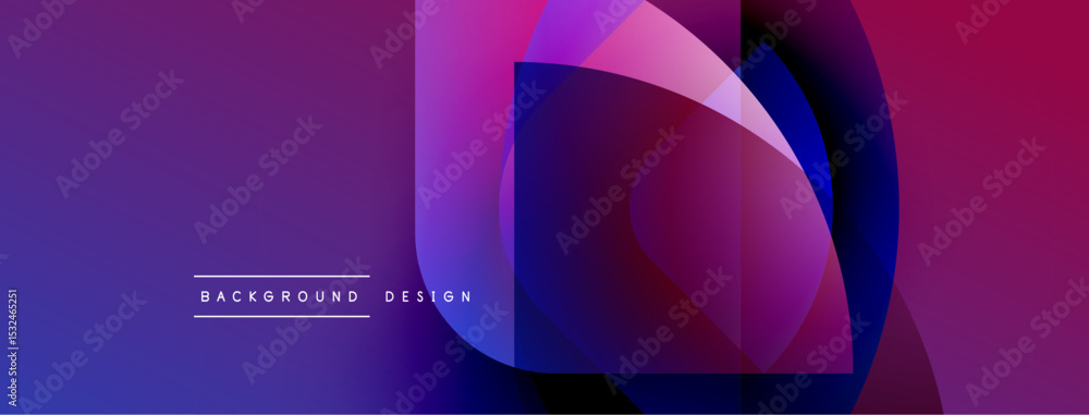 Poster Abstract gradient background. Overlapping shapes create dynamic visual effect. Modern design elements suggest innovation, technology.