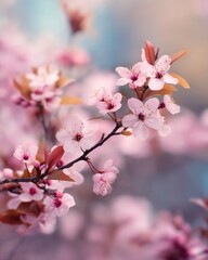Obraz premium Delicate Pink Cherry Blossoms in Spring