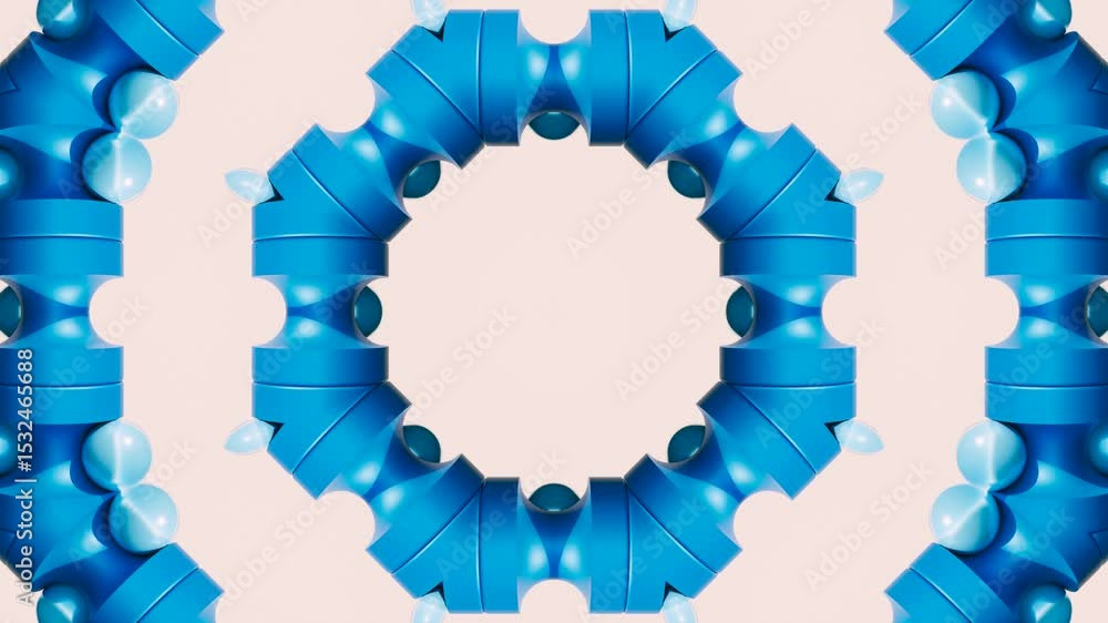 Poster ornamental 3d geometric kaleidoscope loop with intricate mosaic patterns and abstract backgrounds de