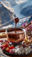 Chocolate Fondue Indulgence with Alpine View