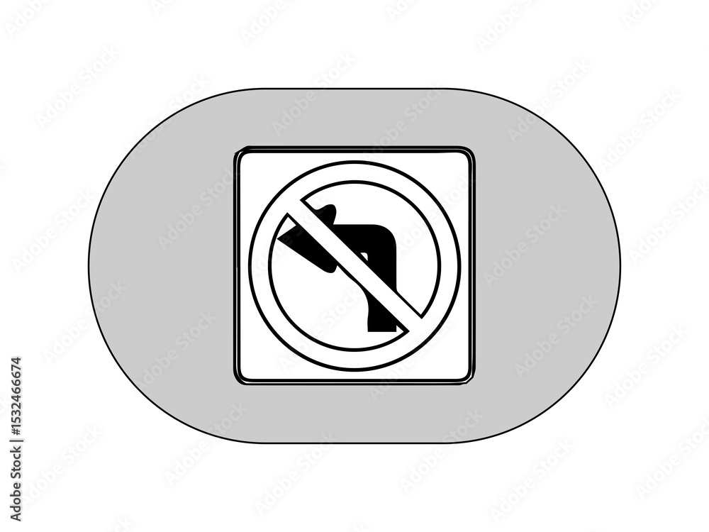 Aufkleber the image displays a left-turning arrow enclosed in a circle with a diagonal slash across it, clearl