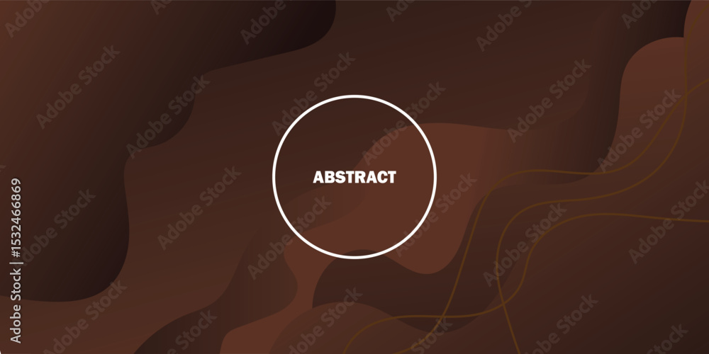 Poster abstract wavy dark brown luxury background template vector with shadow and gold lines.futuristic bac