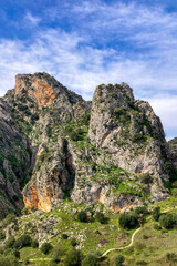 Hiking to Montejaque dam (Presa de Montejaque) and Hundidero cave (Cueva del Hundidero) in the province of Malaga, Andalusia, Spain
