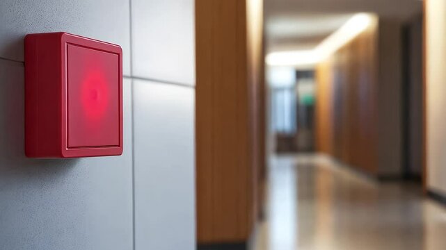 Building Safety Fire Alarm System Working Status Close-up