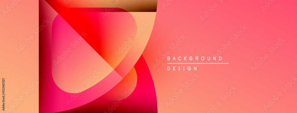 Poster abstract gradients, flowing shapes create dynamic visual. peach, red hues dominate composition. mode