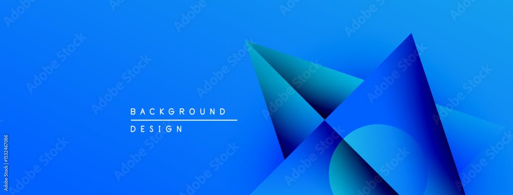 Aufkleber Abstract blue design. Overlapping shapes create dynamic visual effect. Gradient colors provide depth, modern aesthetic.