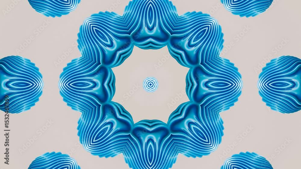 Poster abstract 3d mosaic ornament background with kaleidoscope geometry and seamless loop patterns for des