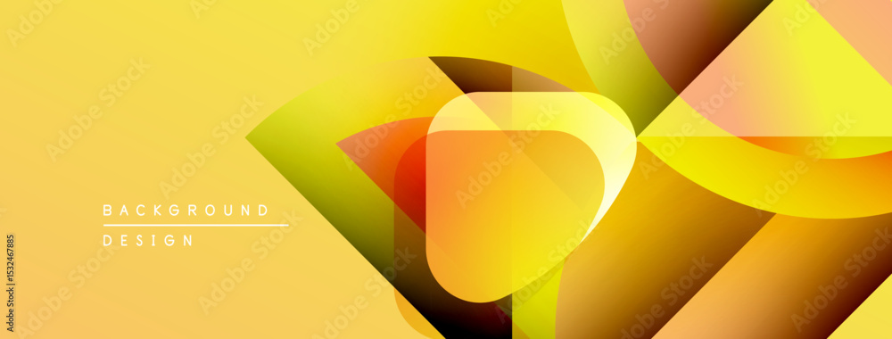 Leinwandbilder Abstract yellow design features overlapping shapes. Gradient colors create dynamic visual effect. Modern background suitable for various projects.
