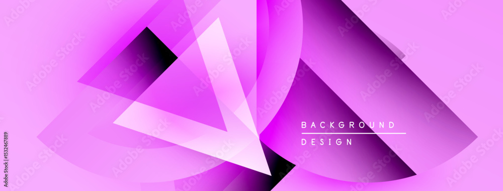 Aufkleber Abstract pink gradient shapes overlap. Modern design features dynamic layers, creating vibrant visual effect. Text reads background design.