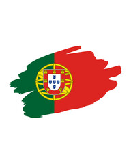 Portuguese Flag A Grunge Style Artistic Brush Stroke Design
