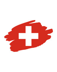 Obraz premium Swiss Flag Abstract Art Red Cross on Grunge Background