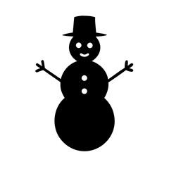 Snowman Silhouette Icon | Winter Holiday Character Graphic | Frosty Snow Figure Outline | Christmas Snowman Vector | Cold Weather Decoration Symbol | Festive Snow Figure Clipart