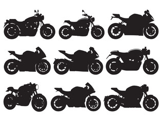 MOTORBIKE SILHOUETTE WHITE BACKGROUND