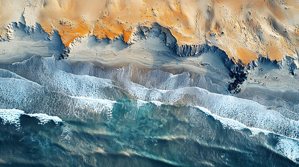The Namib desert along side the atlantic ocean coast of Namibia, southern Africa