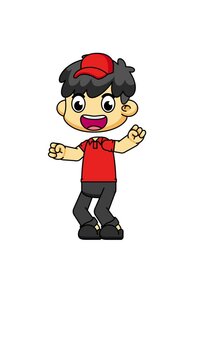 Courier Character Dancing Animation, Joyful Delivery Boy Moves with Rhythm, 4K Greenscreen