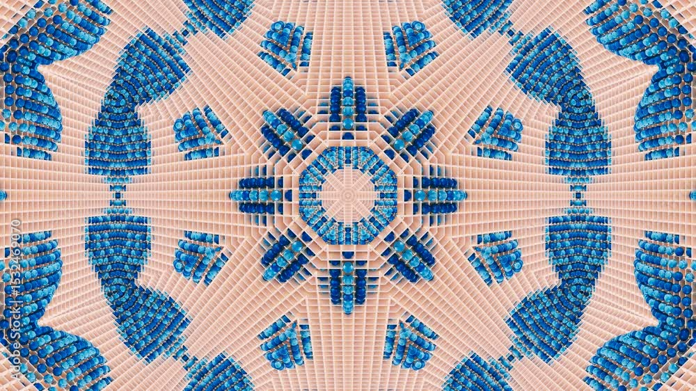 Poster abstract 3d kaleidoscope mosaic animation featuring seamless geometric patterns and ornament loops f