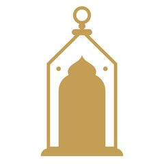 Islamic lantern silhouette. Elegant islamic lamps vector isolated.