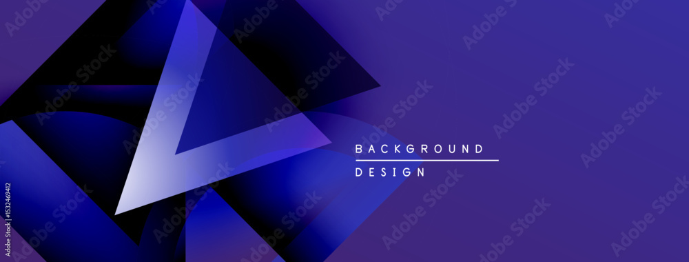 Poster Abstract blue design. Geometric shapes overlap creating dynamic visual effect. Text reads background design. Modern aesthetic.