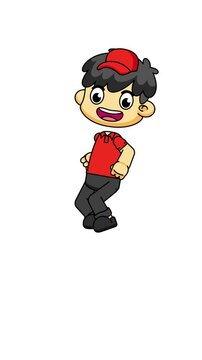 Courier Character Running Animation, Fast Moving Delivery Boy with Smile, 4K Greenscreen Loop