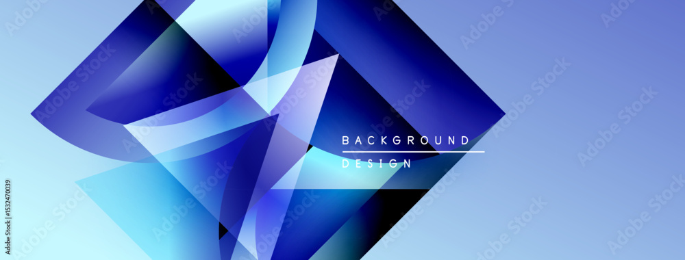 Poster Abstract blue shapes overlap, creating dynamic visual effect. Gradient colors suggest depth, modern design aesthetic. Background text reads background design.